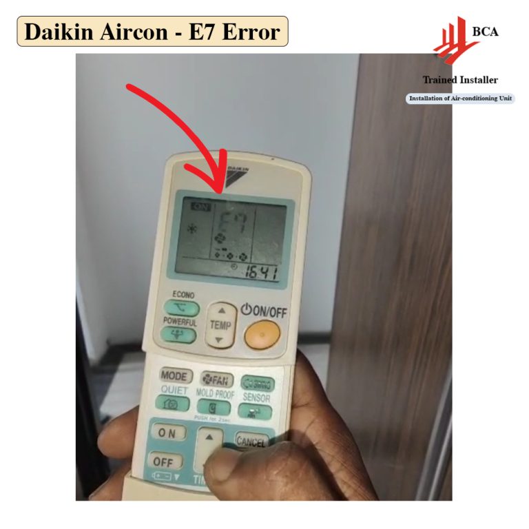 Daikin Aircon E7 Error – Fast & Reliable Repair at Singapore